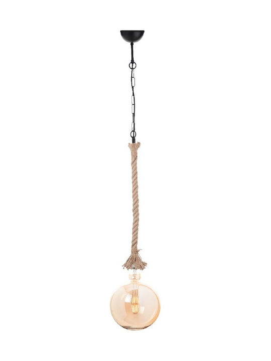 Aca Pendant Light Suspension with Rope for Socket E27 Black