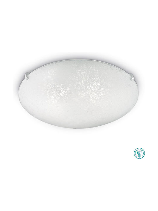 Ideal Lux Lana PL2 Κλασική Γυάλινη Πλαφονιέρα Οροφής με Ντουί E27 σε Λευκό χρώμα 30cm