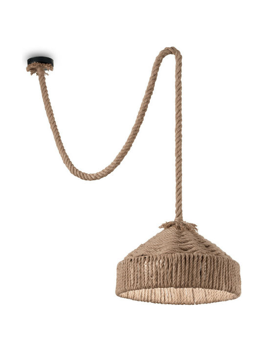 Ideal Lux Canapa SP1 Pendant Light Beige with Rope for Socket E27 41x45x24.5cm