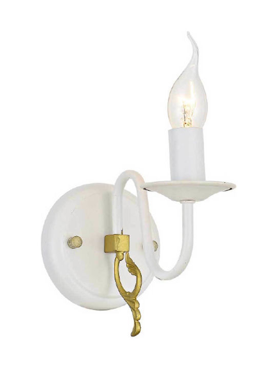 Aca Classic Lamp Wall with Socket E14 White 12x18x12cm