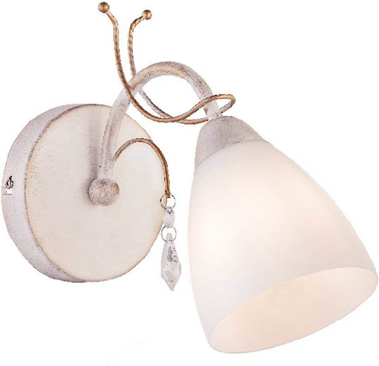 Aca Quince Classic Lamp Wall with Socket E27 White 11x5x26.4cm
