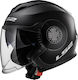 LS2 Verso OF570 Solid Jet Helmet with Sun Visor 1250gr Gloss Black KR3297