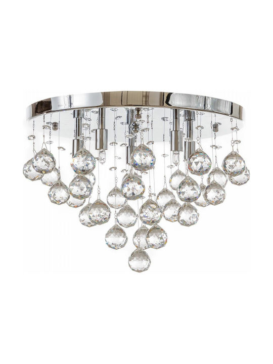 Inlight Modernă Plafonieră de Tavan cu Soclu G9 cu Cristale în culoare Argint 40buc