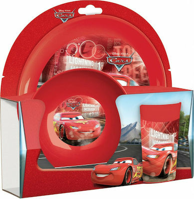 Feeding Set Cars made of Plastic Red 3pcs