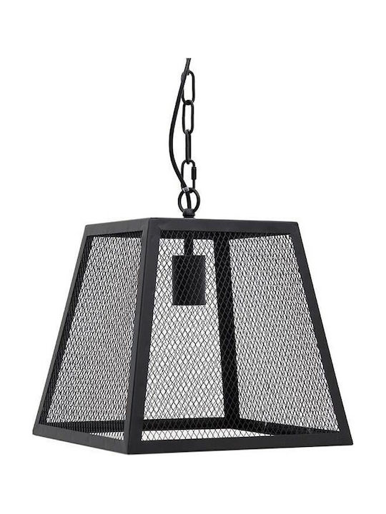 Inart Pendant Light Black Grid 35x35x38cm