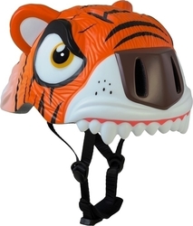 Crazy Safety Tiger Kids' Helmet for City Bike Orange with LED Light