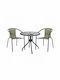 Outdoor Dining Set Camel 3 Pieces Grey