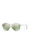 Ray Ban Blaze Round Unisex Sunglasses with Silver Metal Frame and Green Mirror Lens RB3574N 003/30