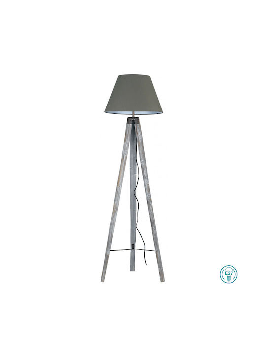 Fan Europe Vintage Floor Lamp H156xW45cm. with Socket for Bulb E27 Gray
