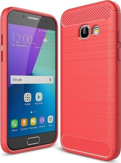 Shieldtail Shtl Carbon Rugged Armor Back Cover Σιλικόνης Κόκκινο (Galaxy A3 2017)