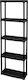 Plastic Outdoor Shelving Unit with 5 Shelves Black Linea Tempo 60x30x176cm