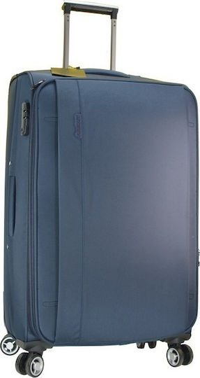 Forecast 3678 Large Travel Suitcase Fabric Blue with 4 Wheels Height 78cm