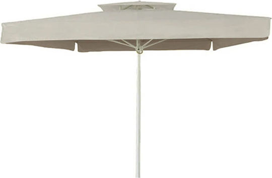 Umbrelă Profesională Pătrată Din Aluminiu Ecru 3x3xÎnălțime 3.5m