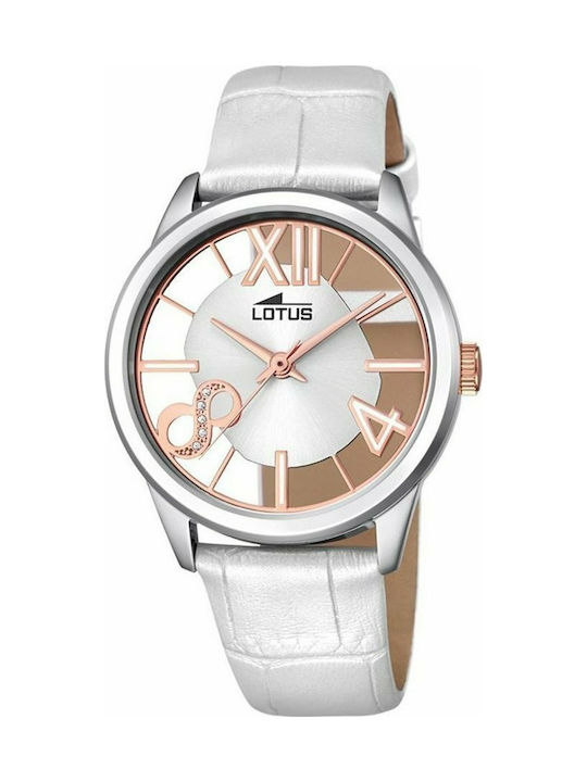 Lotus Watches Uhr mit Weiß Lederarmband 18305/1