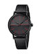 Calvin Klein Boost Watch with Black Leather Strap