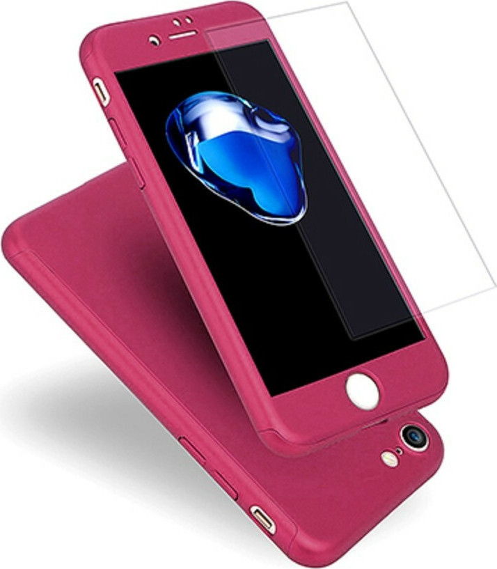 360 Full Body & Tempered Glass Φούξια (iPhone SE 2020/8/7