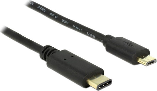 DeLock USB 2.0 Cable USB-C Male - Micro USB-B Black 2m 83334
