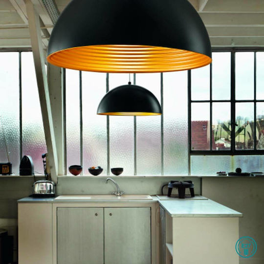 Fabas Luce Dingle Κρεμαστό Φωτιστικό Μαύρο με Ντουί E27 40εκ.
