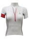 Odlo Stand-up Collar S S 1/2 Zip Femeie Sport Crop Tricou Uscare rapidă Polka Dot Alb
