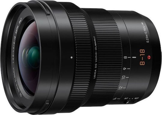 Panasonic Crop Camera Lens Lumix G Leica DG 8-18mm, f/2.8-4.0 Asph. Standard Zoom for Micro Four Thirds (MFT) Mount Black