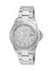Invicta Angel Γυναικείο Ρολόι 40mm Μπαταρίας με Ασημί Μεταλλικό Μπρασελέ