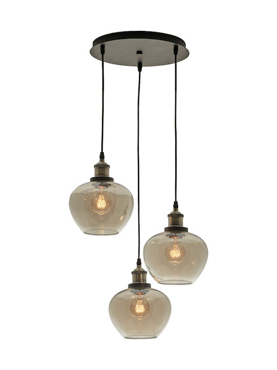 Viokef Jonas Pendant Light Suspension for Socket E27 Honey