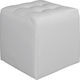 Stool For Living Room Upholstered with Leatherette Punk White 37x37x35cm