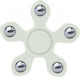 Fidget Spinner Steel Balls Plastic Five Leaves 3 m Plastic Alb