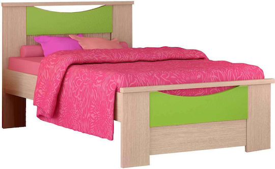 Lächeln Kinderbett Klassisch Einzeln Grün für Matratze 90x190cm
