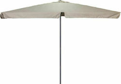 Professional Garden & Terrace Floor Aluminium Square Parasol with Flap Ecru