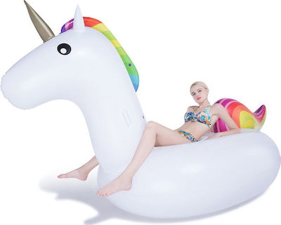Giant Inflatable Ride On Unicorn White 280cm