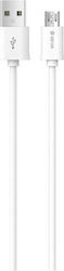Devia DVCB-991364 Regular USB 2.0 σε micro USB 1m Λευκό