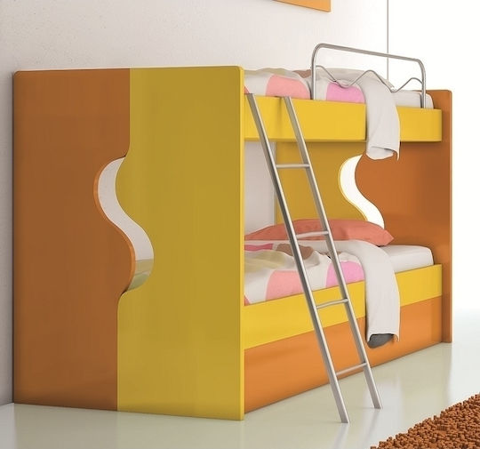Sifnos 3 Pat pentru Copii Cușeta Single Portocaliu pentru Saltea 90x190cm