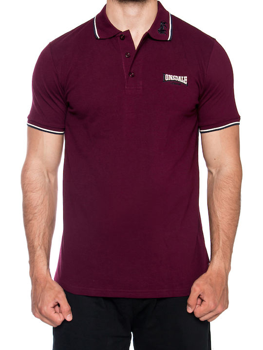 Lonsdale Lion Ανδρικό T-shirt Polo Oxblood