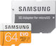 Samsung Evo microSDXC 64GB Class 10 U3 UHS-I με αντάπτορα