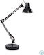 Ideal Lux Wally TL1 Office Lamp with Foldable Arm for Socket E27 in Black Color