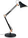 Ideal Lux Sally TL1 Office Lamp with Foldable Arm for Socket E27 in Black Color
