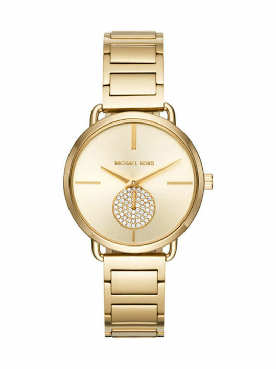 Michael Kors Portia Γυναικείο Ρολόι 36.5mm Χρονογράφος Μπαταρίας με Χρυσό Μεταλλικό Μπρασελέ
