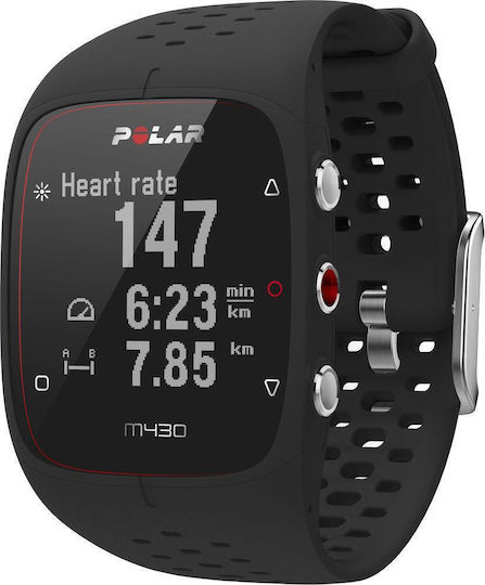 Polar M430 HR 40mm Waterproof Smartwatch with Heart Rate Monitor (Black)