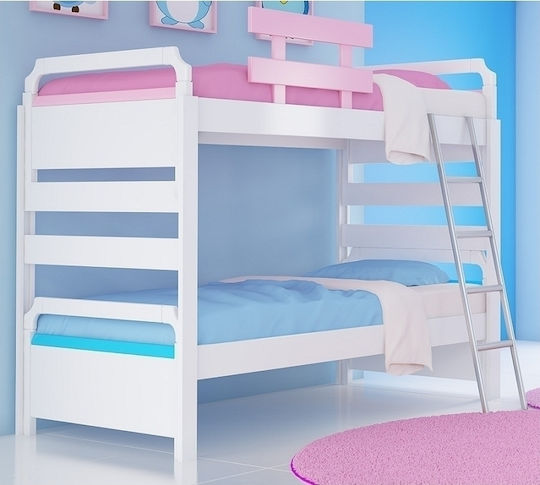 Faltso 4 Pat pentru Copii Cușeta Single Multicolor pentru Saltea 90x200cm