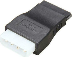 Powertech 4pin Molex (female) To Sata 15-pin (male) Αντάπτορας Μαύρο (CAB-W013)