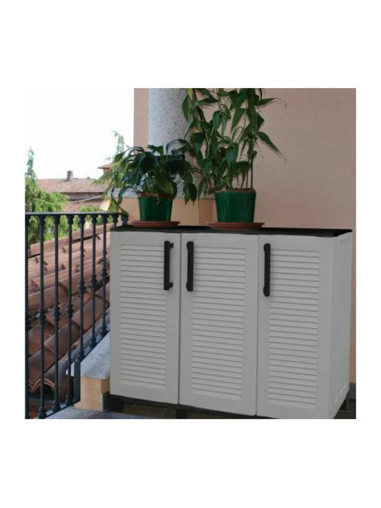 Dreiblättrige Außenschrank aus Polypropylen mit Trennwand & 1 Regal 102x37x89cm