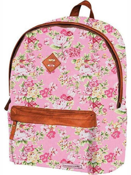 Marshmallow Pink Flowers School Bag Backpack Elementary, Elementary in Pink color