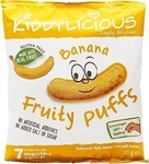 Kiddylicious Fruity Puffs με Γεύση Μπανάνα Χωρίς Ζάχαρη 10gr για 7+ μηνών