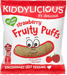 Kiddylicious Fruity Puffs with Strawberry Flavour Sugar Free 10gr for 7+ months