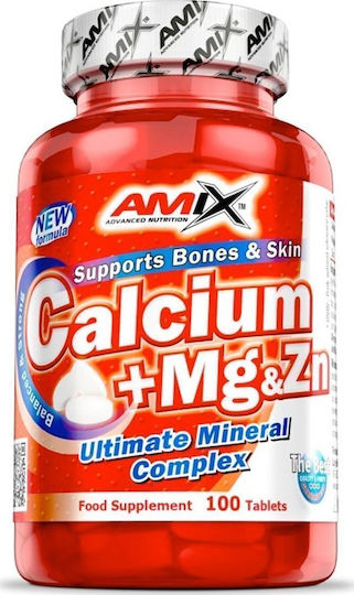 Amix Nutriție Calciu + Magneziu & Zinc 100 Comprimate