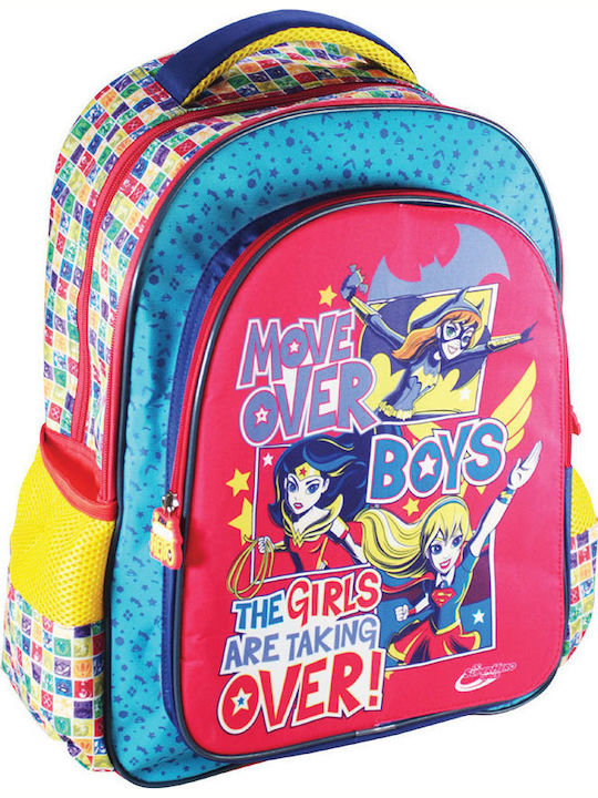 Diakakis Super Hero Girls School Bag Backpack Elementary, Elementary Multicolored