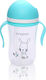 Cangaroo Baby Cup with Handles and Straw made of Plastic Blue 300ml for 6m+m+