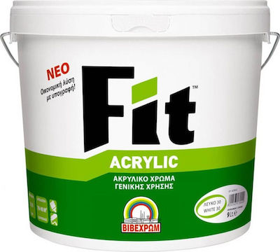 Vivechrom Fit Acrylic Πλαστικό Χρώμα για Εξωτερική Χρήση 9lt