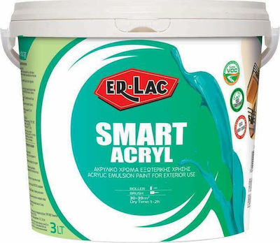 ER-LAC Smart Acryl Plastic Vopsea pentru Utilizare Externă 9lt